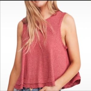 Free People Oversized Distressed Ribbed Tank Top
